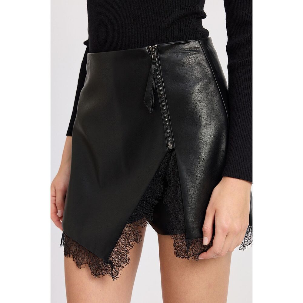 En Saison Black A-Line Skirt